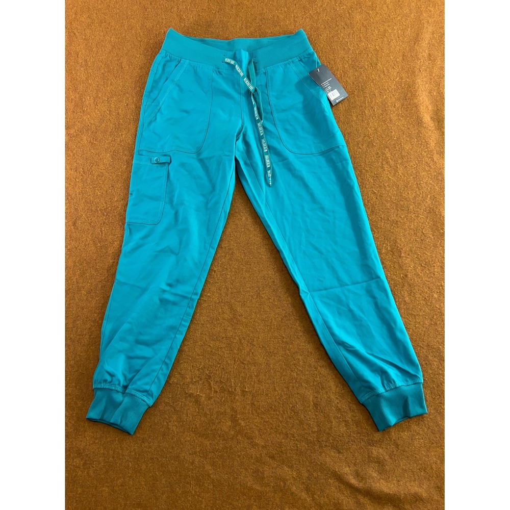Med Couture Women S Teal Touch Performance Jogger Scrub Pants 7710 NWT *Flaw